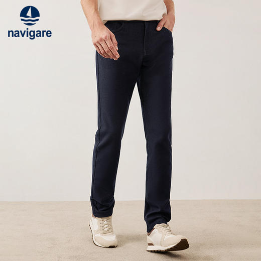 纳维凯尔Navigare意大利小帆船灰色高级感休闲长裤男春季新款弹力小脚裤子1332074508 商品图1