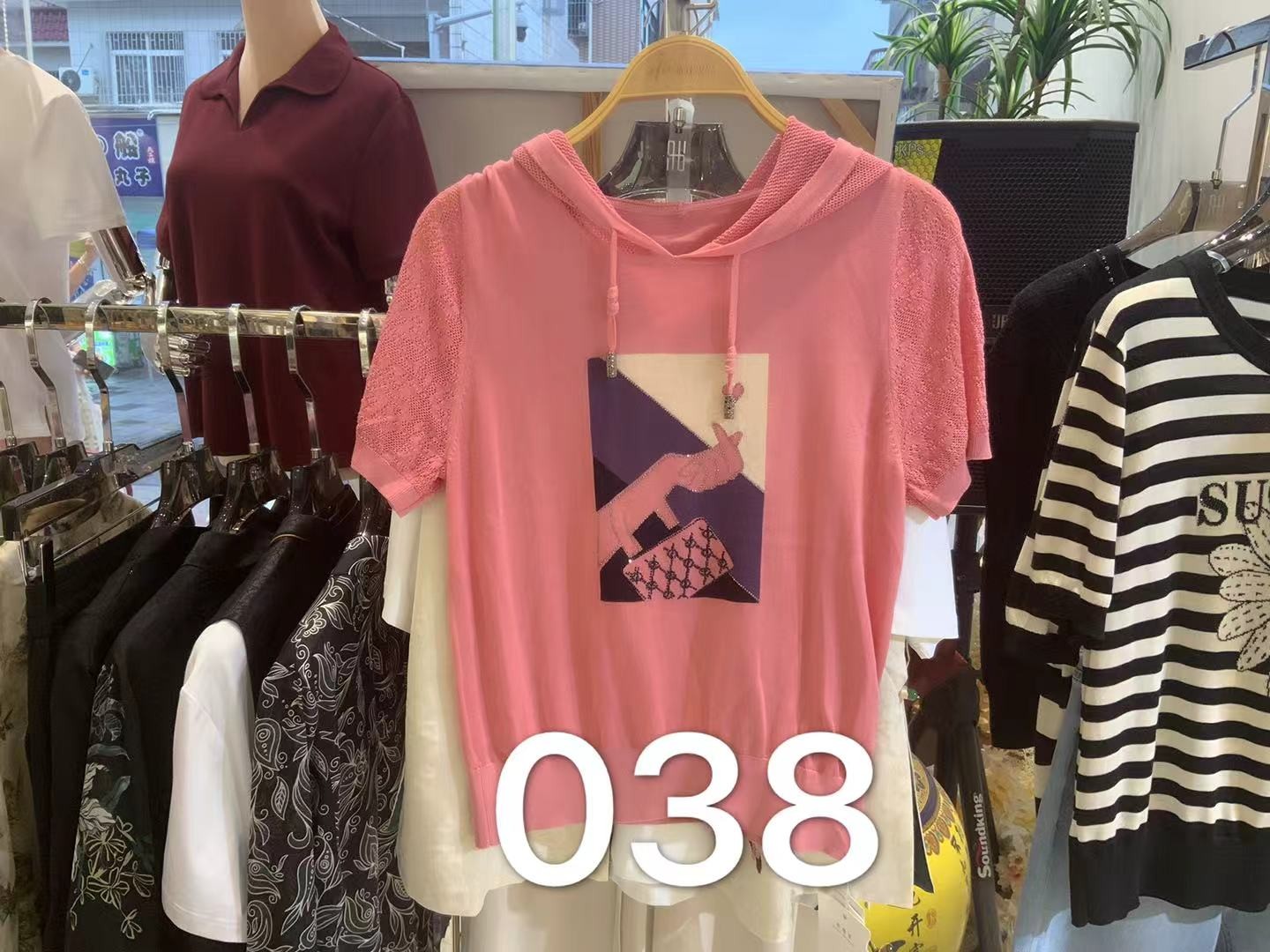 女装25春夏新品连帽贴钻天丝上衣2290-25A038