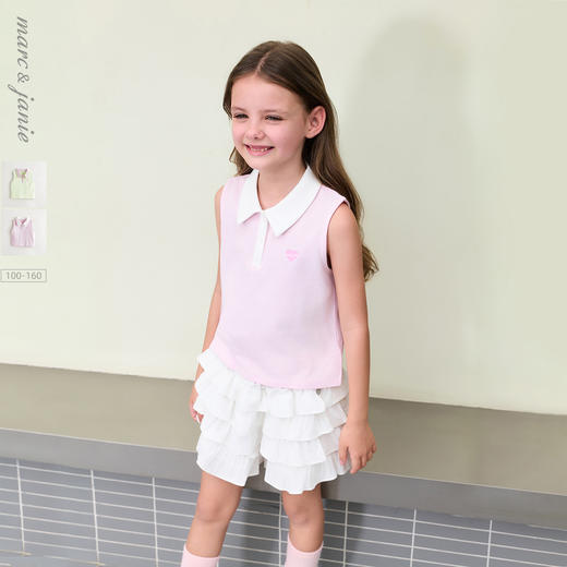 【凉感快干】马克珍妮女童多彩夏日polo衫背心儿童夏装新款550797 商品图0