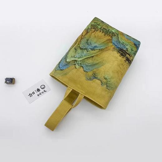 【古风】仙山楼阁图赵伯驹可调节小众复古帆布水桶包 设计款长方形手提布袋 商品图3