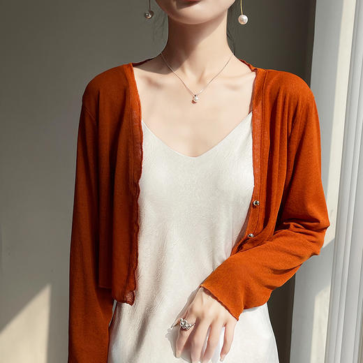 纤束马小香风法式V领开衫 SL-8287 商品图3