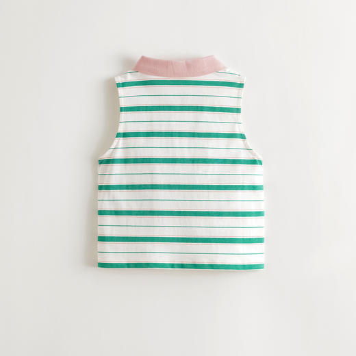 【元气夏日】马克珍妮女童粉绿条纹polo衫儿童背心夏装新款550692 商品图1