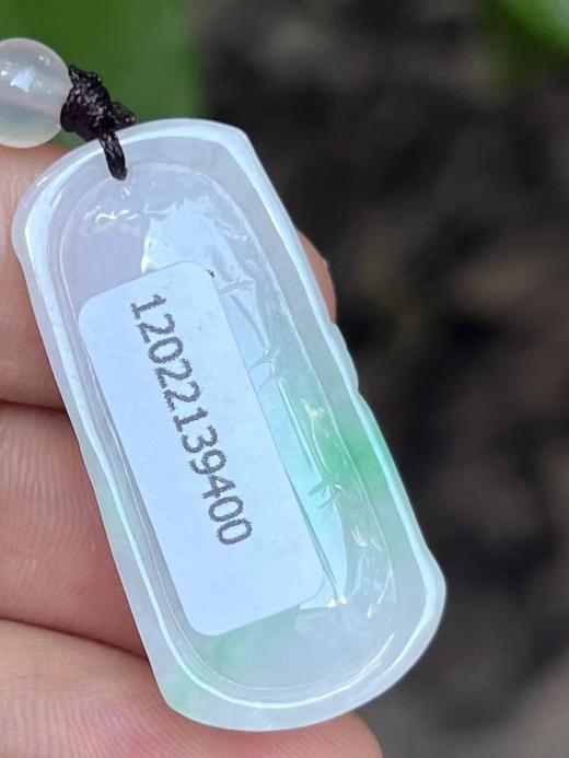 【云意轩翡翠】编号：9400 白底青翡翠竹节  天然翡翠 附证书 商品图3