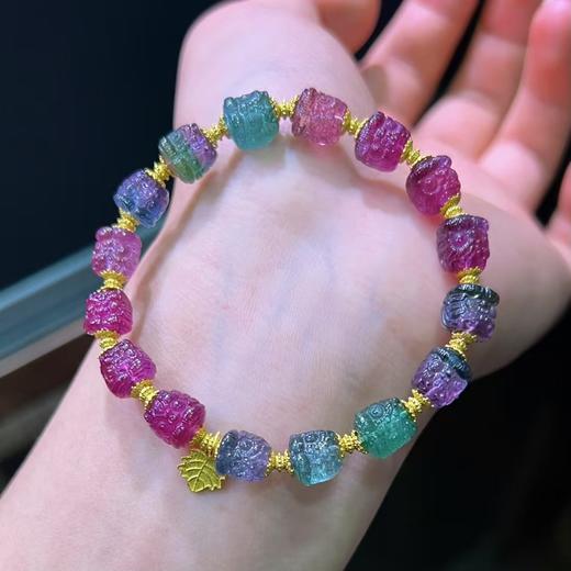 7mm-8mm单圈醒狮西瓜碧玺手链 商品图1