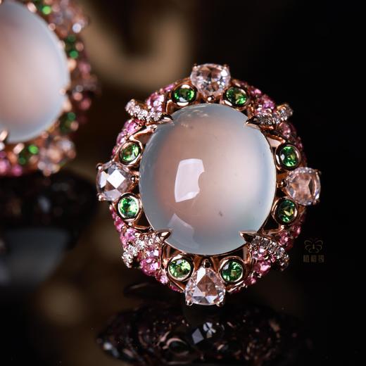 【荷心映月】白翡蛋面耳钉EZ12503032 商品图3