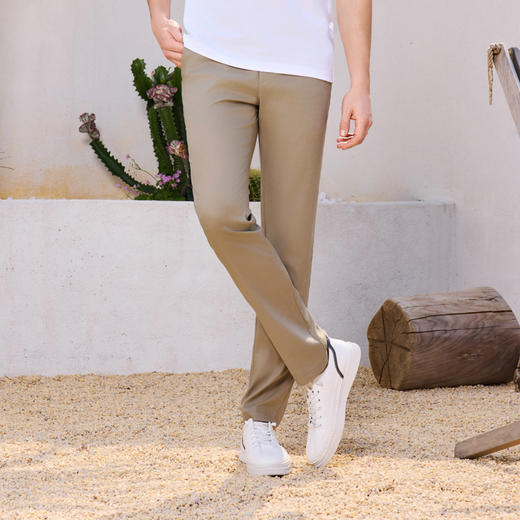 半身缘男裤 夏季舒适休闲透气凉爽垂感自然休闲裤252101M10303689 商品图3