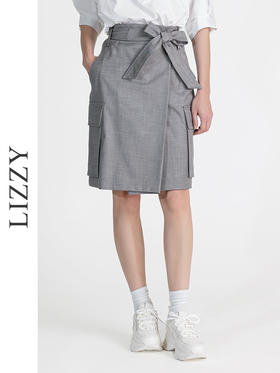 LIZZY 时尚气质通勤都市休闲工装风A字半身裙7714
