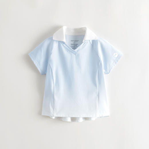 【凉感防晒】马克珍妮女童时尚渐变polo领运动T恤夏装新款550383 商品图1