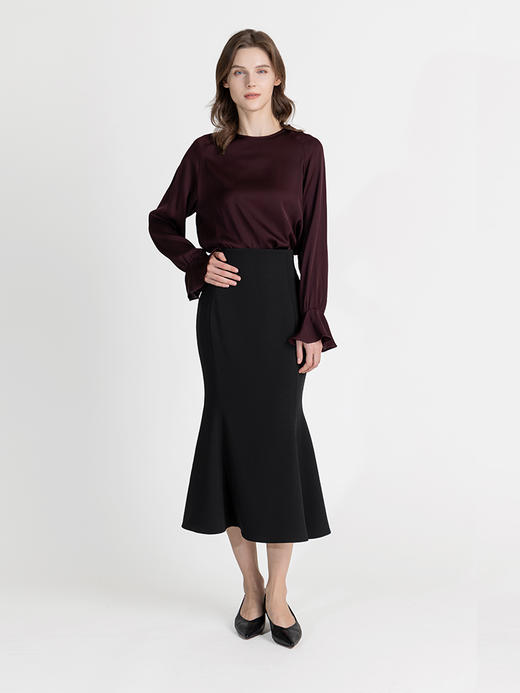 LIZZY 早秋优雅名媛气质鱼尾半裙百搭中长款半身裙女裙7912 商品图1