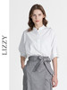 LIZZY简约通勤小立领前短后长式开叉显瘦衬衫气质休闲上衣8047 商品缩略图3