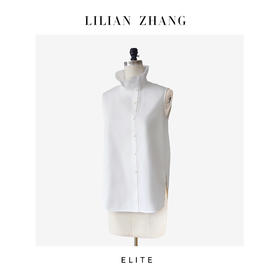E“定制”静奢风、都市摩登——风尚之选Lace花苞立领无袖衬衫 2502003