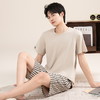 自然醒染夏家居服男睡衣100纯棉套装短袖短裤大码夏薄款四季通用高级感家居服QH 商品缩略图8