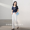 熙世界2025年夏季新款美式复古假两件T恤女短袖休闲圆领印花上衣 商品缩略图2
