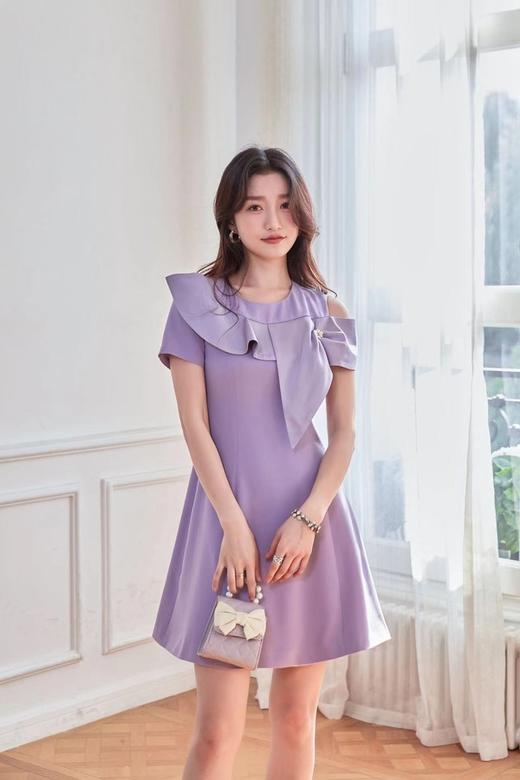 amadella 香芋紫荷叶边领连衣裙 18274 商品图2