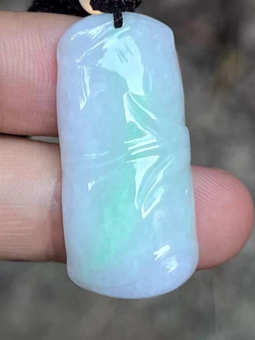 【云意轩翡翠】编号：9428 白底青翡翠竹节  天然翡翠 附证书 商品图2