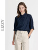 LIZZY简约通勤小立领前短后长式开叉显瘦衬衫气质休闲上衣8047 商品缩略图1