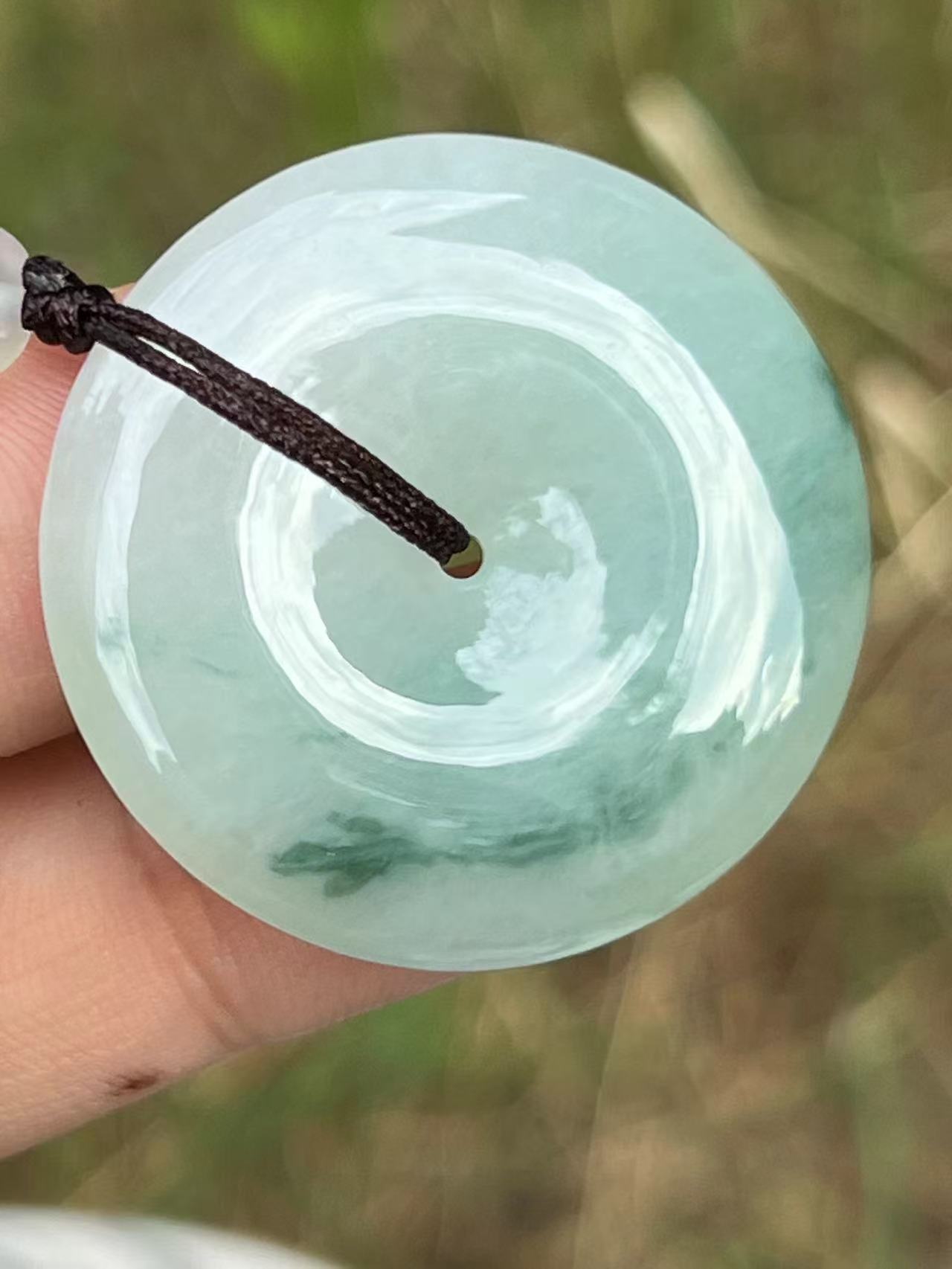 【云意轩】编号：8257 冰种飘兰花平安扣 天然翡翠 附证书