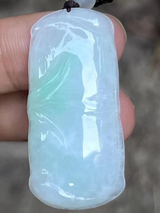 【云意轩翡翠】编号：9426 白底青翡翠竹节  天然翡翠 附证书 商品图2