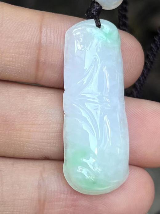 【云意轩翡翠】编号：9408 白底青翡翠竹节  天然翡翠 附证书 商品图2
