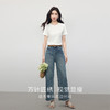 熙世界蕾丝花边拼接白色T恤女设计感圆领棉体恤上衣2025夏季新款 商品缩略图2