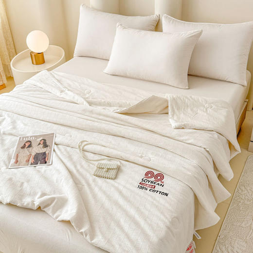 全棉大豆纤维被子四季通用空调夏凉被 商品图0