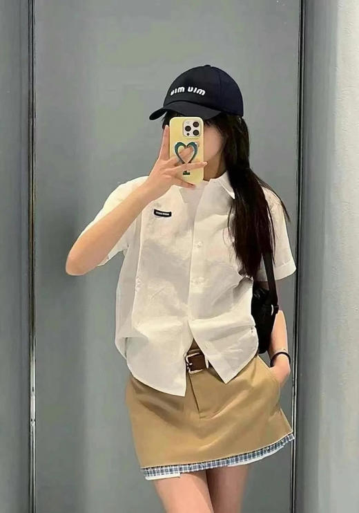 缪缪 25早春学院风衬衫T恤（TM） 商品图0