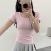 【两件超值装】骆柒柒大U领正肩收腰短袖 轻盈柔软 大U领显脸小 贴身不松垮 配啥都超有调性 商品缩略图5