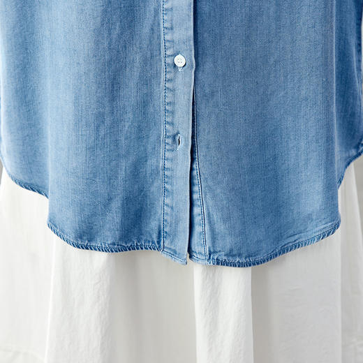 馥迦天丝复古短袖牛仔衬衫 商品图8