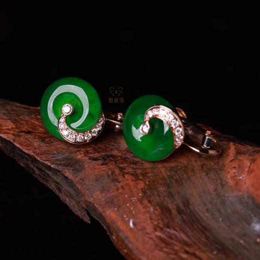 【祝你平安】平安扣翡翠耳夹EZ12401080 商品图3