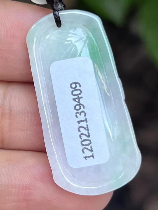 【云意轩翡翠】编号：9409 白底青翡翠竹节  天然翡翠 附证书 商品图3