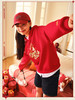 安踏（ANTA）好事发生丨新年圆领套头卫衣女款夏季宽松刺绣休闲上衣162518730 浓郁红-2 商品缩略图4