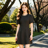 奢姿大码女装2025夏季法式轻奢俏皮连衣裙胖妹妹织带设计时尚裙子9952858280 商品缩略图3