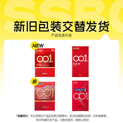 杰士邦001避孕套超薄0.01隐形裸入超润5只聚氨酯男女用计生情趣用品 商品图4
