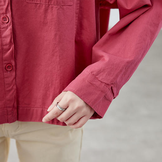 馥迦文艺圆领立领长袖衬衫 商品图11