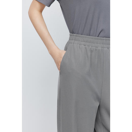 【积分换购不退货】【商场同款】诗凡黎灰色高腰直筒休闲裤2024夏新款长裤3F4350731 商品图3