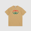 GUCCI 古驰 男士互扣式双G印花棉质针织圆领短袖T恤 驼色 771758 XJF68 2293 商品缩略图0