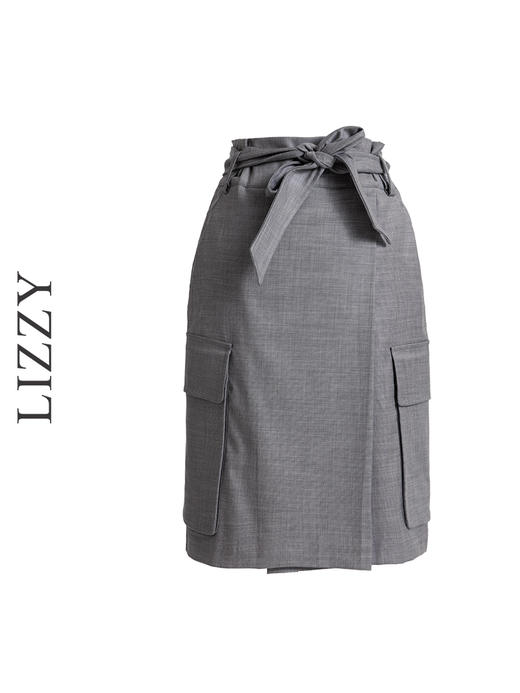 LIZZY 时尚气质通勤都市休闲工装风A字半身裙7714 商品图4