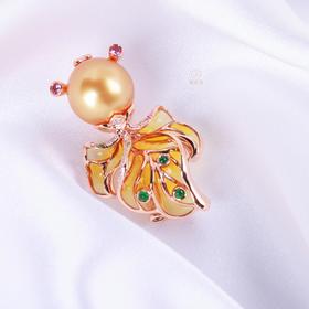 【金玉满堂】空窗珐琅金鱼胸针ZZ12502011