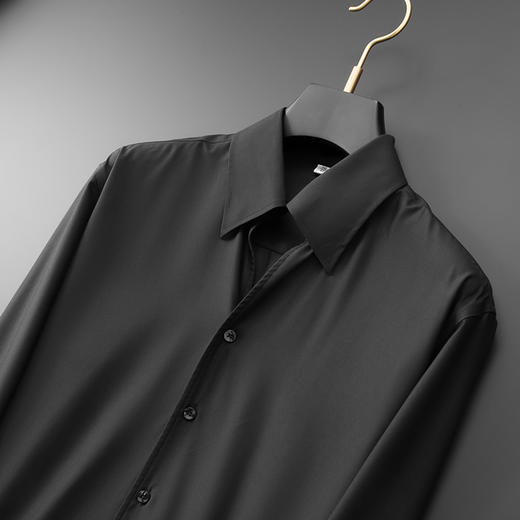 【竹纤维】【DDP】大依优型大码意式领长袖衬衫加肥加大码休闲商务上衣衬衣胖子男士 商品图5