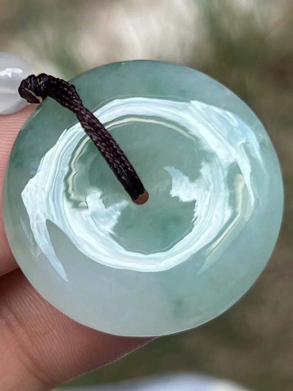 【云意轩】编号：8245  冰种飘兰花平安扣 天然翡翠 附证书