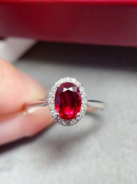 0.58ct刻面红宝石戒指