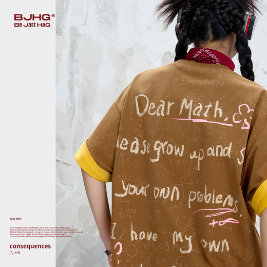 BJHG不计后果 物语趣味凉感短袖t恤男夏季潮美式宽松速干情侣半袖 商品图2