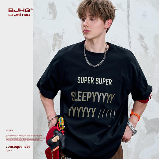 BJHG不计后果趣味t恤短袖男款夏季防晒吸湿速干凉感抑菌功能T恤女 商品图3