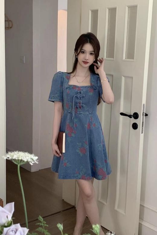 ANSUABEL 甜美个性玫瑰花牛仔连衣裙 18269 商品图4