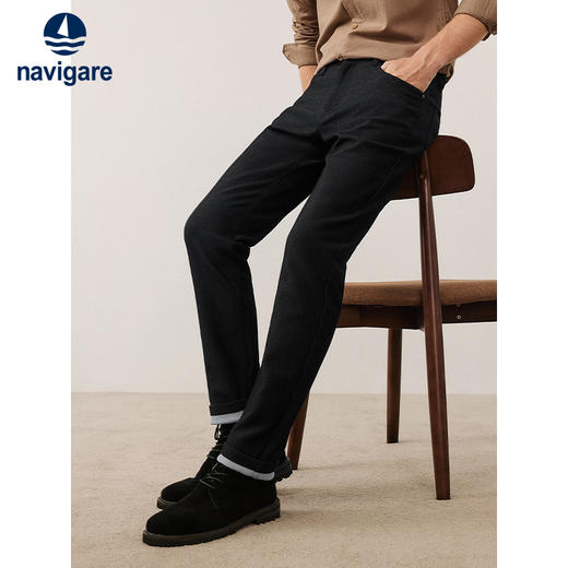纳维凯尔Navigare意大利小帆船灰色高级感休闲长裤男春季新款弹力小脚裤子1332074508 商品图0