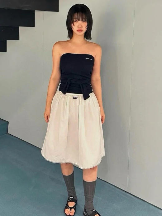 缪缪 25早春学院风白色半裙（TM） 商品图8