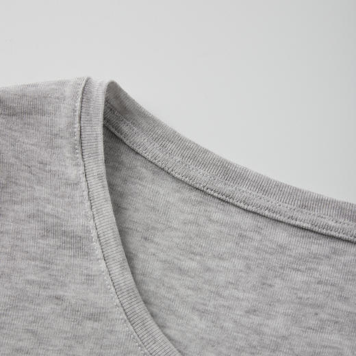 ROMI STUDIO夏季新品 极简花纱灰色棉质圆领长袖T恤 RWCSSM2497 商品图2