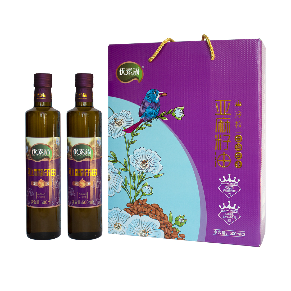 闽宁镇优素福冷榨亚麻籽油礼盒U100-2506