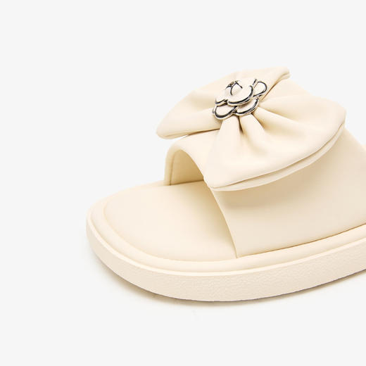 西遇凉拖鞋女夏外穿新款法式气质蝴蝶结凉鞋配裙子平底一字拖V0956708 商品图5