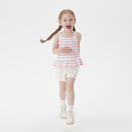 【凉感】马克珍妮女童多彩条纹清凉花边吊带2025年夏装新款550783 商品图2